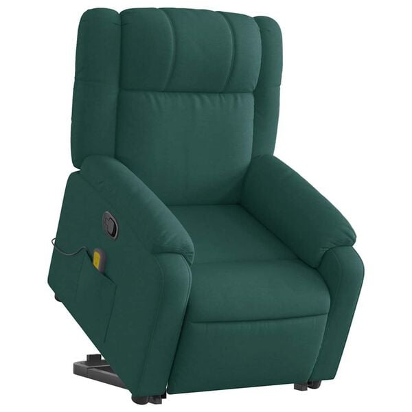 vidaXL Stand Up Massage Recliner Chair Dark green