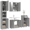 vidaXL Bathroom Furniture Set Gray Sonoma Engineered wood, glass Tall