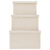 vidaXL Stackable Storage Box Set of 3 Piece Fabric Cream