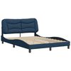 vidaXL Bed Frame Blue Polyester Full Bed Frame Rectangular Modern