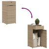 vidaXL Garden Storage Cabinet Beige PE Rattan Large
