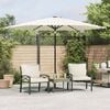 vidaXL Garden Parasol White Powder-coated steel and polyester Large