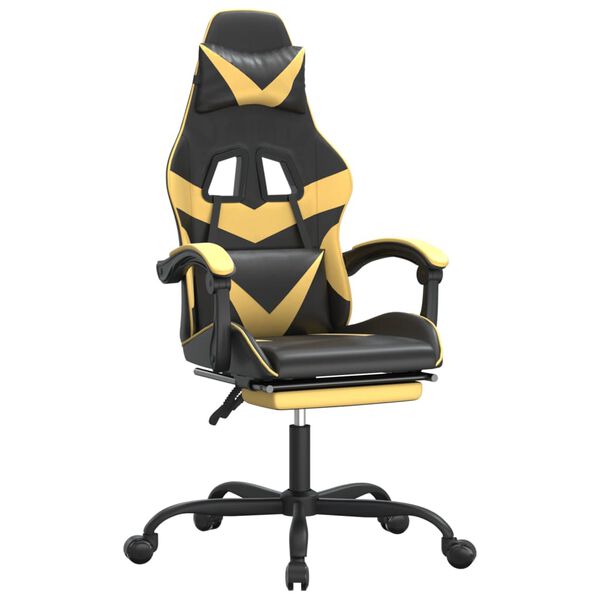 vidaXL Gaming Chair Black and Gold