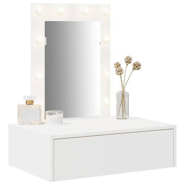 vidaXL Dressing Table White 23.62 x 15.75 x 27.56 in Engineered Wood