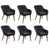vidaXL Dining Set Black Solid Acacia wood Garden set for six people