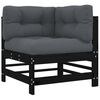 vidaXL Corner Sofa Black, Anthracite Solid pine wood, Oxford fabric Large