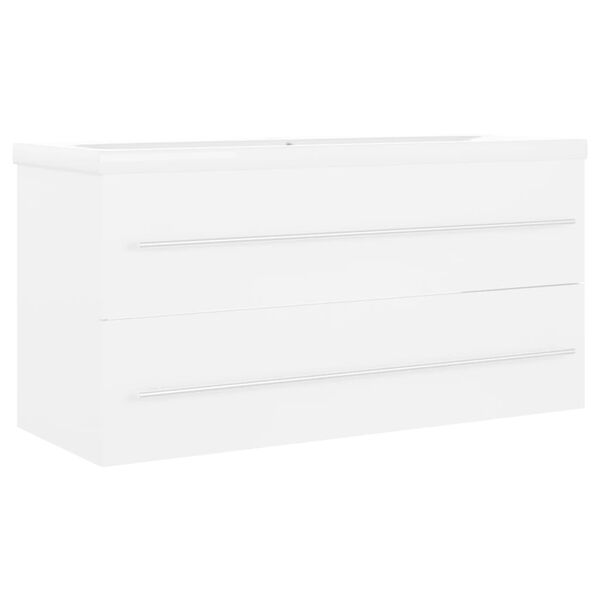vidaXL Sink Cabinet With Basin White Engineered wood Medium Sink Cabinet