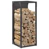 vidaXL Firewood Rack Black 9.8x9.8x23.6" Cold-rolled steel