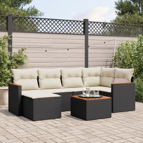vidaXL Garden Sofa Set Black Poly Rattan Large Modular Garden Sofa Set