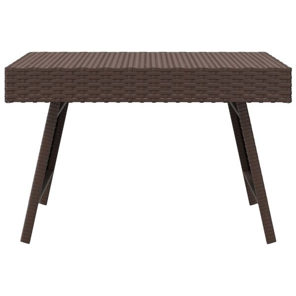 vidaXL Side Table Brown PE rattan, Powder-coated steel Compact Foldable