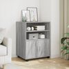 vidaXL Rolling Cabinet Grey Sonoma Engineered Wood Medium Modern
