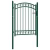 vidaXL Fence Gate with Arched Top Steel 39.4x49.2" Green