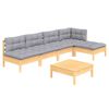 vidaXL Garden Lounge Set Grey and natural wood