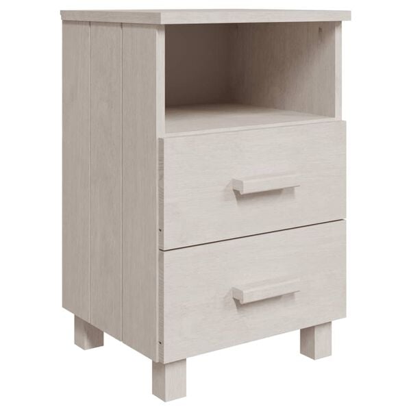 vidaXL Bedside Cabinet White Solid pine wood, MDF Compact
