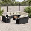 vidaXL Garden Sofa Set Black PE rattan Large Foldable Garden Sofa Set