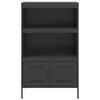 vidaXL Highboard Black Steel Medium Highboard Rectangular Industrial