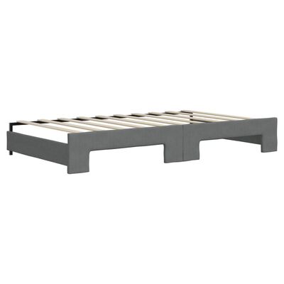 vidaXL Daybed with Trundle Dark Gray 39.4"x74.8" Fabric