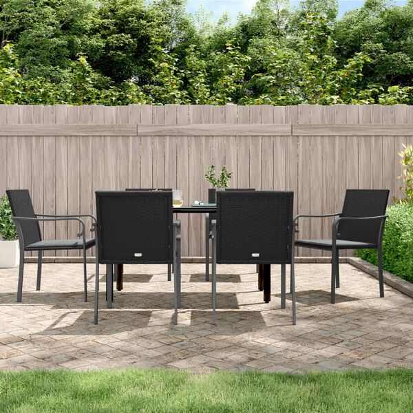 vidaXL Garden Dining Set Black, Dark Grey