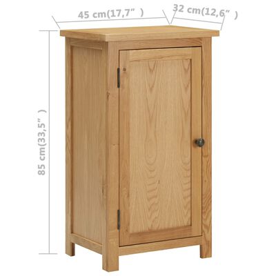 vidaXL Cupboard 17.7"x12.6"x33.5" Solid Oak Wood