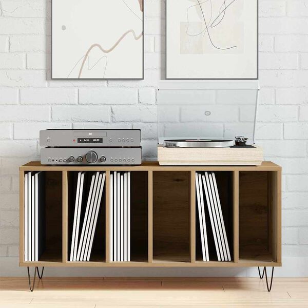 vidaXL Record Cabinet with Shelf Artisan oak 39.37 x 14.96 x 18.90 in