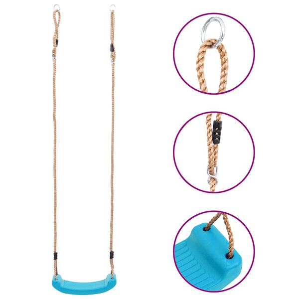 vidaXL Swing Seat Light blue PE (polyethylene) Adjustable Swing Seat