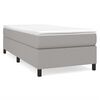 vidaXL Bed Frame Light Grey Polyester, Plywood, Engineered Wood Twin XL