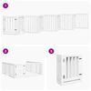 vidaXL Dog Gate Set of 9 White Poplar wood 177.2 in total length