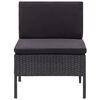 vidaXL Garden Lounge Set Black PE (polyethylene) rattan, powder-coated steel
