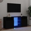 vidaXL TV Cabinet Black Engineered wood, tempered glass 47.2x11.8x19.7 in