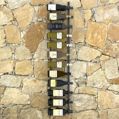 vidaXL Wall-mounted Wine Rack for 24 Bottles Black Iron