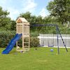 vidaXL Outdoor Playset Natural Pine, Blue Solid Pine, Polypropylene Large
