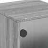 vidaXL Bedside Cabinet Set of 2 Grey Sonoma Engineered wood, glass, steel