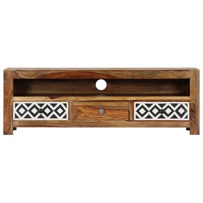 vidaXL TV Cabinet 47.2"x11.8"x15.7" Solid Sheesham Wood