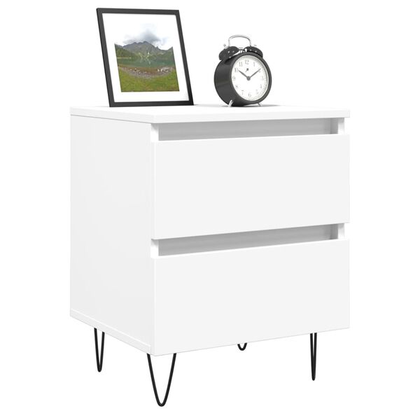 vidaXL Bedside Cabinet White Engineered wood Medium bedside cabinet