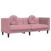 vidaXL Sofa Set Pink Velvet (100% polyester), plywood, solid wood Medium