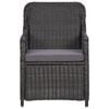 vidaXL Rattan Chair Black Steel frame Medium Removable Covers