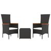 vidaXL Garden Lounge Set Black PE rattan Removable Covers