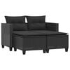 vidaXL Garden Sofa Black Poly Rattan, Powder-Coated Steel 2-seater