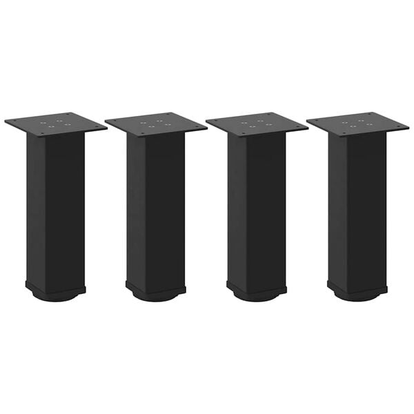 vidaXL Coffee Table Leg Black Powder-coated steel Medium Adjustable Feet