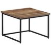 vidaXL Nesting Coffee Table Set of 2 Grey Solid Teak wood, Metal Small