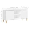 vidaXL TV Cabinet White Engineered Wood, Solid Eucalyptus Wood Medium