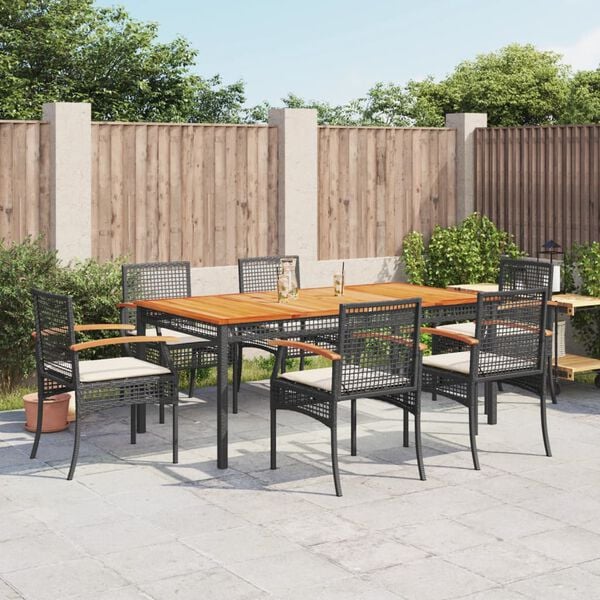 vidaXL Garden Dining Set Black
