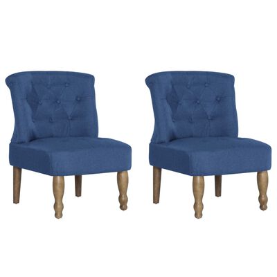 vidaXL French Chairs 2 pcs Blue Fabric