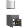 vidaXL Bathroom Furniture Set High gloss grey, White