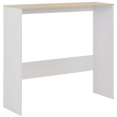 vidaXL Bar Table with 2 Table Tops White and Oak 51.2"x15.7"x47.2"