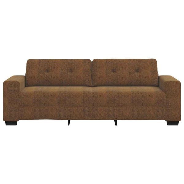 vidaXL Sofa with Cushion Brown Faux leather and Wood