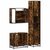 vidaXL Bathroom Furniture Set Smoked Oak Engineered Wood, Metal, Glass