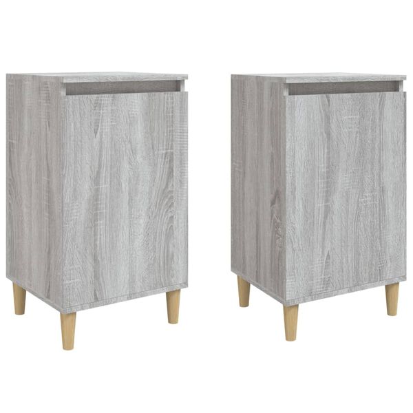 vidaXL Bedside Cabinet Set of 2 Grey Sonoma