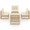 vidaXL Garden Lounge Set Honey brown, Cream