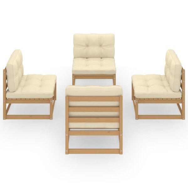 vidaXL Garden Lounge Set Honey brown, Cream